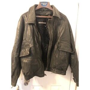 Kenneth Cole Reaction Leather Jacket XL Black Very Good Condition